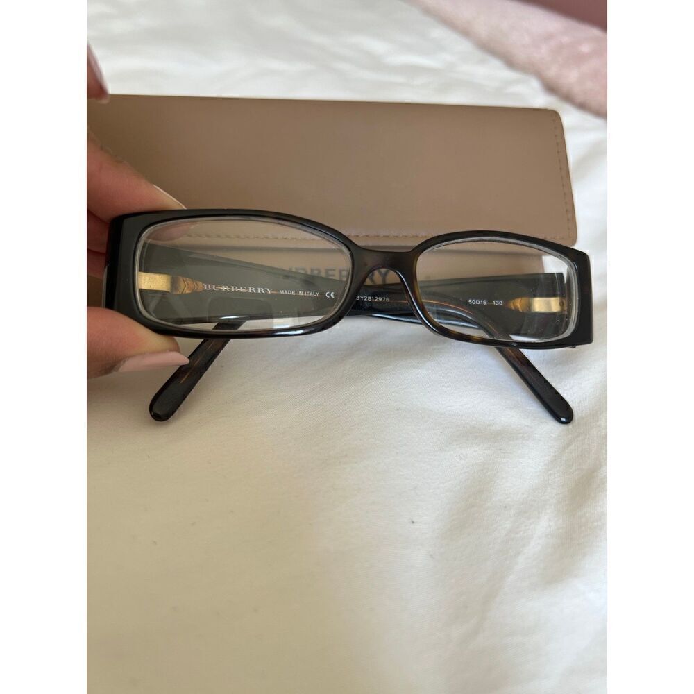 Burberry Skinny Rectangular Brown Tortoise BY2812976 Eyeglasses with Case - Picture 4 of 5